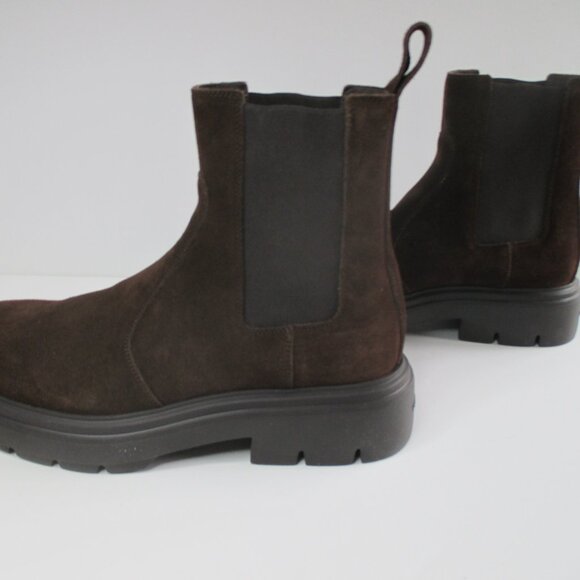 Ferragamo Mens Size 8 Brown Suede Pull-on Boots Made in Italy NWT main image 2